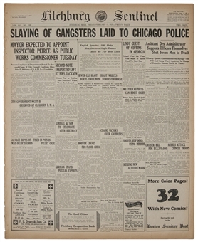 1929 St. Valentines Day Massacre Newspaper